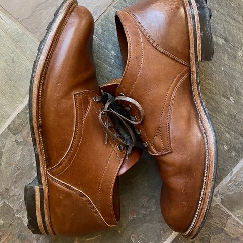 View photo of Viberg 145 Oxford in Horween Natural Essex Workshoe Butt