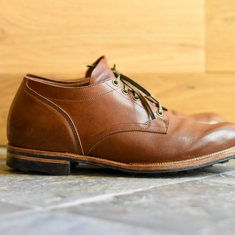 View photo of Viberg 145 Oxford in Horween Natural Essex Workshoe Butt