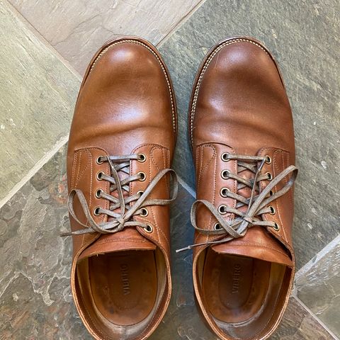 View photo of Viberg 145 Oxford in Horween Natural Essex Workshoe Butt