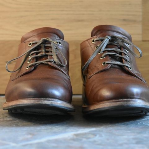 View photo of Viberg 145 Oxford in Horween Natural Essex Workshoe Butt