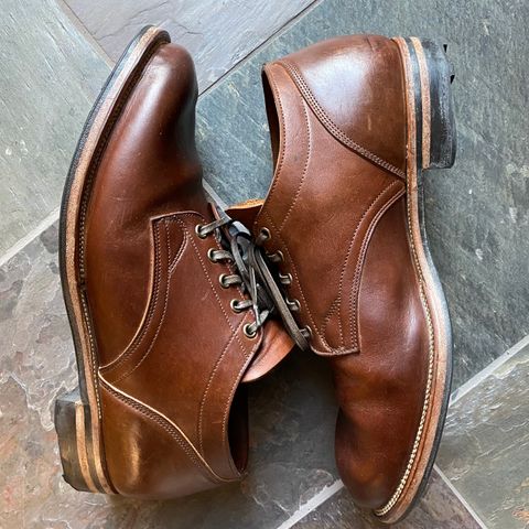 View photo of Viberg 145 Oxford in Horween Natural Essex Workshoe Butt