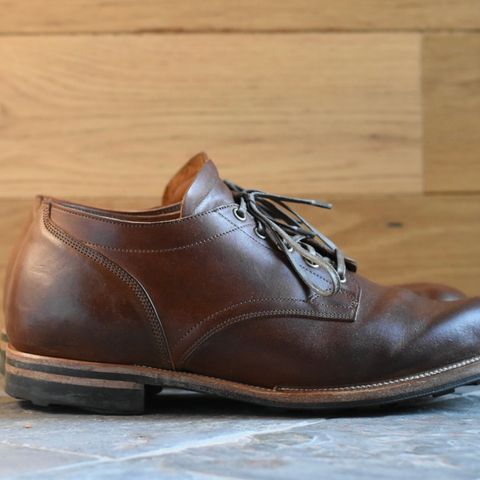 View photo of Viberg 145 Oxford in Horween Natural Essex Workshoe Butt