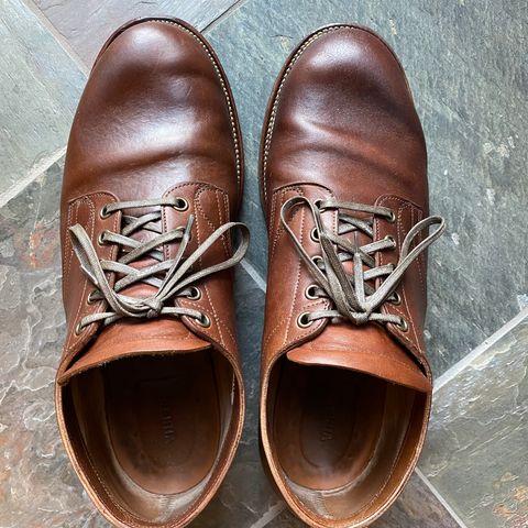 View photo of Viberg 145 Oxford in Horween Natural Essex Workshoe Butt