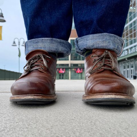 View photo of Viberg 145 Oxford in Horween Natural Essex Workshoe Butt