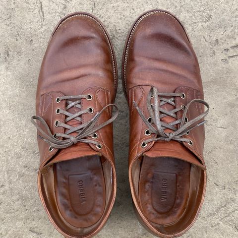 View photo of Viberg 145 Oxford in Horween Natural Essex Workshoe Butt