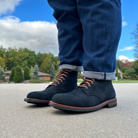 Oak Street Bootmakers Field Boot in Horween Natural Indigo Chromexcel Roughout