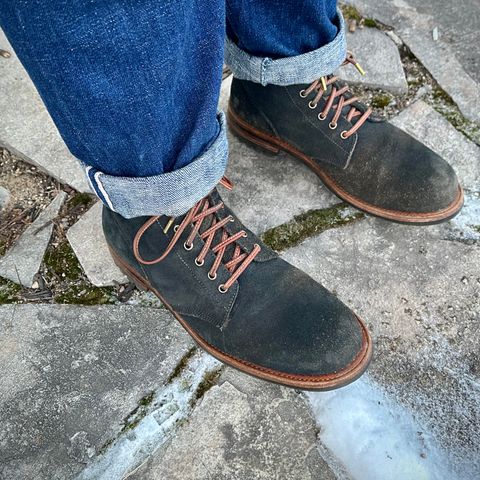 Oak Street Bootmakers Field Boot in Horween Natural Indigo Chromexcel Roughout
