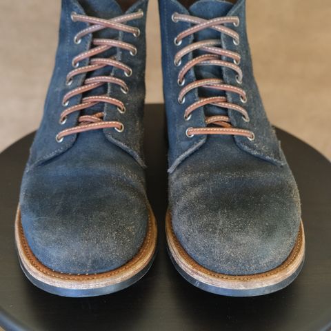 View photo of Oak Street Bootmakers Field Boot in Horween Natural Indigo Chromexcel Roughout