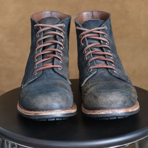 View photo of Oak Street Bootmakers Field Boot in Horween Natural Indigo Chromexcel Roughout