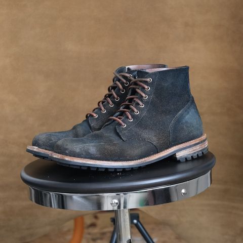 View photo of Oak Street Bootmakers Field Boot in Horween Natural Indigo Chromexcel Roughout