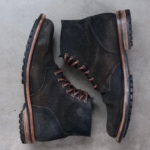 View photo of Oak Street Bootmakers Field Boot in Horween Natural Indigo Chromexcel Roughout