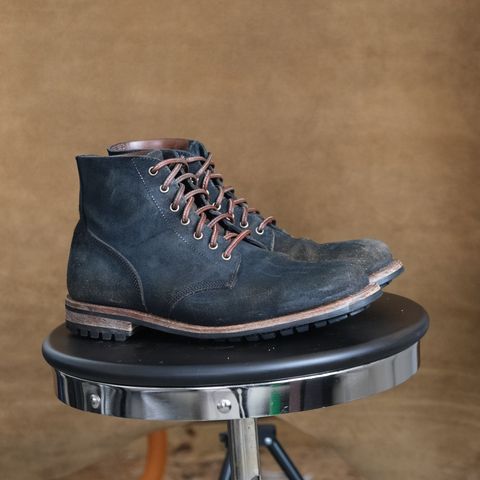 View photo of Oak Street Bootmakers Field Boot in Horween Natural Indigo Chromexcel Roughout