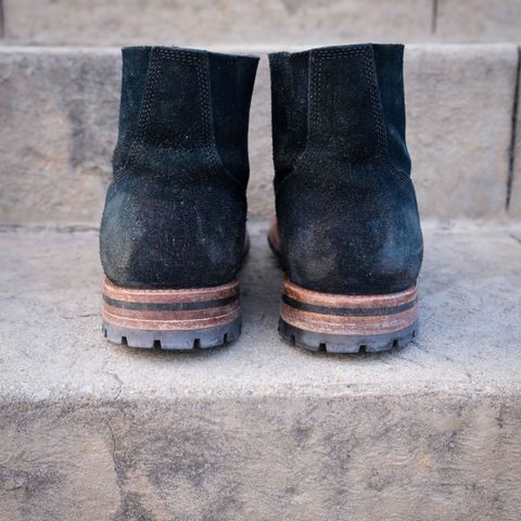 View photo of Oak Street Bootmakers Field Boot in Horween Natural Indigo Chromexcel Roughout