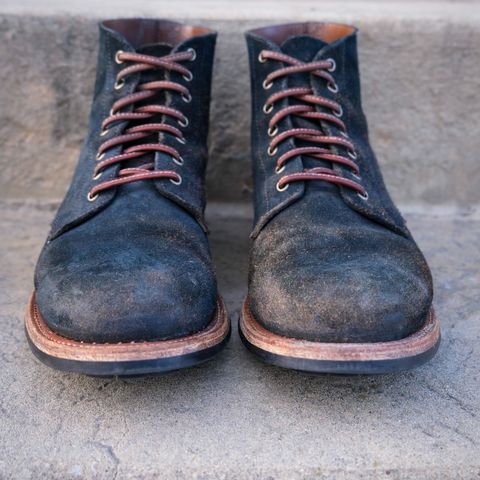 View photo of Oak Street Bootmakers Field Boot in Horween Natural Indigo Chromexcel Roughout