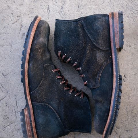 View photo of Oak Street Bootmakers Field Boot in Horween Natural Indigo Chromexcel Roughout