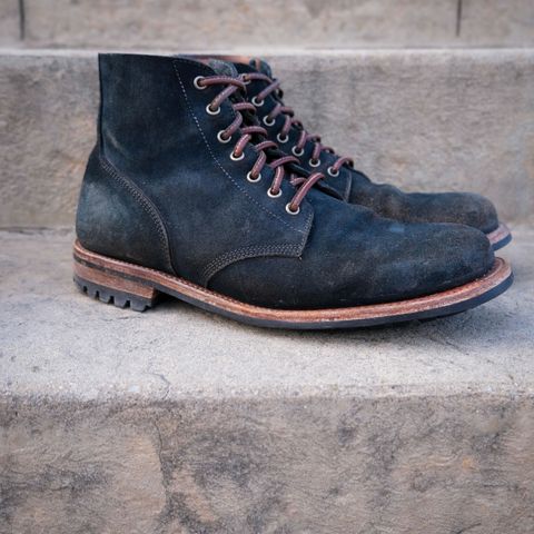 View photo of Oak Street Bootmakers Field Boot in Horween Natural Indigo Chromexcel Roughout