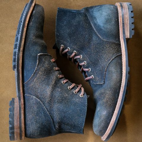 View photo of Oak Street Bootmakers Field Boot in Horween Natural Indigo Chromexcel Roughout