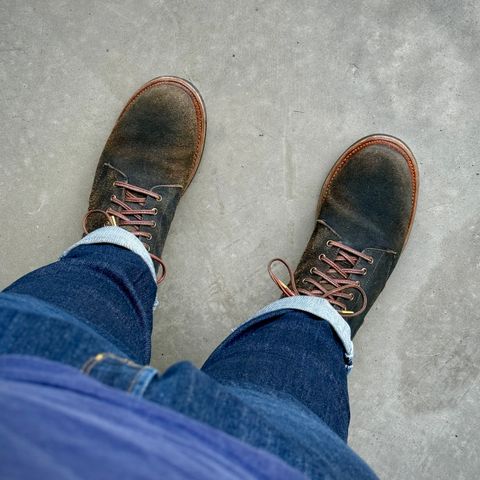 Oak Street Bootmakers Field Boot in Horween Natural Indigo Chromexcel Roughout