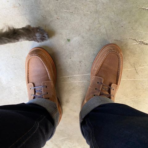 Grant Stone Field Boot in C.F. Stead Natural Waxy Commander Suede