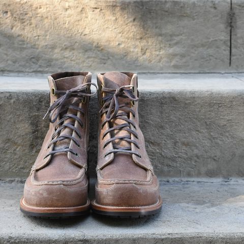 Grant Stone Field Boot in C.F. Stead Natural Waxy Commander Suede