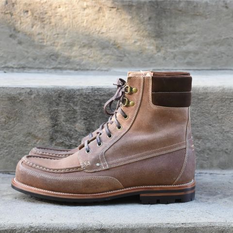 Grant Stone Field Boot in C.F. Stead Natural Waxy Commander Suede