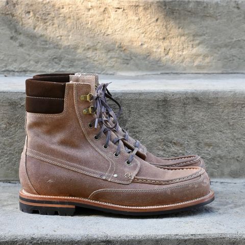 Grant Stone Field Boot in C.F. Stead Natural Waxy Commander Suede