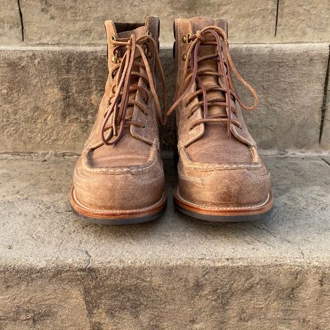 Grant Stone Field Boot in C.F. Stead Natural Waxy Commander Suede