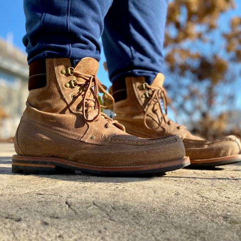 Grant Stone Field Boot in C.F. Stead Natural Waxy Commander Suede