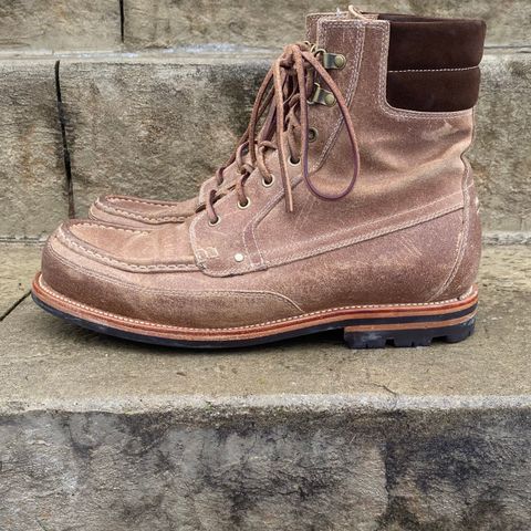 View photo of Grant Stone Field Boot in C.F. Stead Natural Waxy Commander Suede