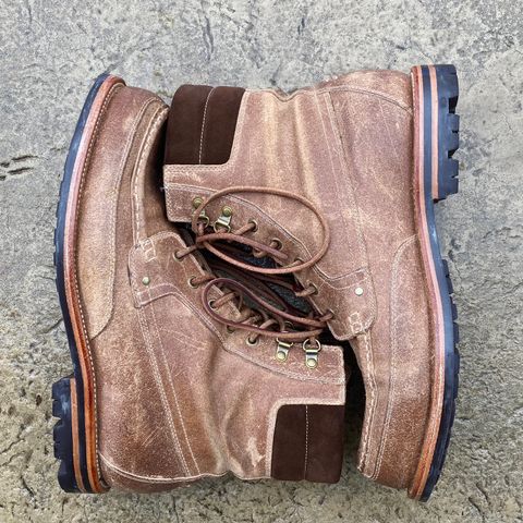 View photo of Grant Stone Field Boot in C.F. Stead Natural Waxy Commander Suede