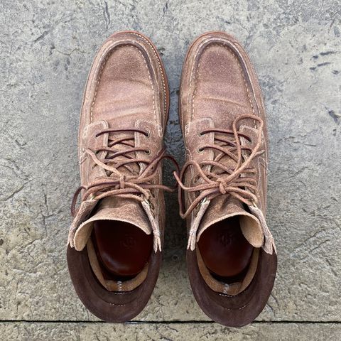 View photo of Grant Stone Field Boot in C.F. Stead Natural Waxy Commander Suede