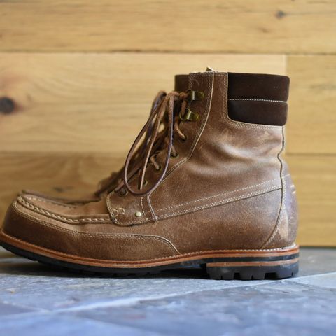 View photo of Grant Stone Field Boot in C.F. Stead Natural Waxy Commander Suede