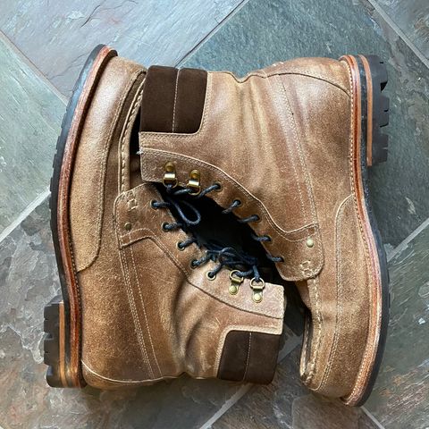 View photo of Grant Stone Field Boot in C.F. Stead Natural Waxy Commander Suede