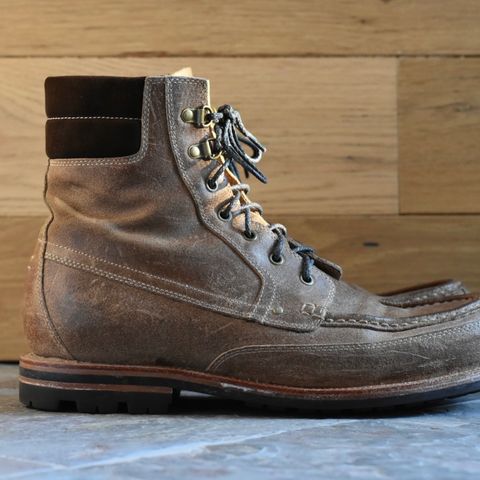 View photo of Grant Stone Field Boot in C.F. Stead Natural Waxy Commander Suede