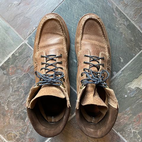 View photo of Grant Stone Field Boot in C.F. Stead Natural Waxy Commander Suede