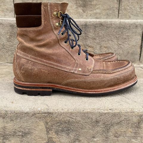 View photo of Grant Stone Field Boot in C.F. Stead Natural Waxy Commander Suede