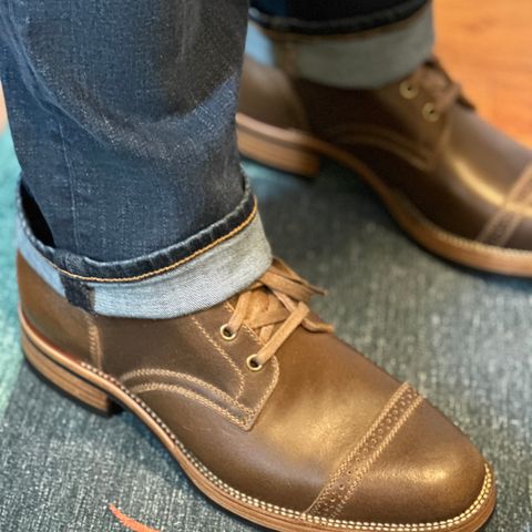 Flame Panda Service Boot in Horween Olive Waxed Flesh