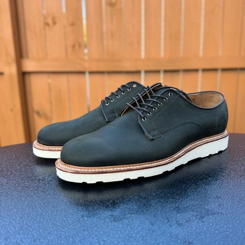 Viberg Derby Shoe in C.F. Stead Military Green Waxed Kudu