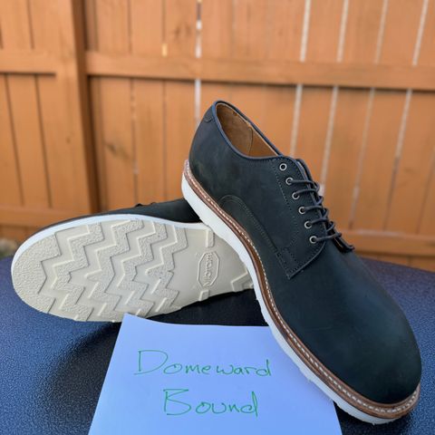 Viberg Derby Shoe in C.F. Stead Military Green Waxed Kudu