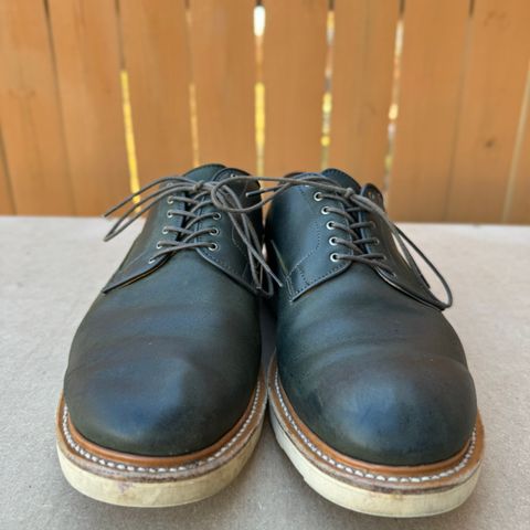 Viberg Derby Shoe in C.F. Stead Military Green Waxed Kudu