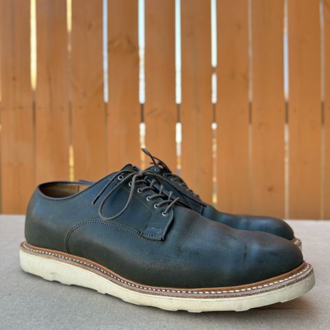 Viberg Derby Shoe in C.F. Stead Military Green Waxed Kudu