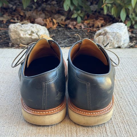 View photo of Viberg Derby Shoe in C.F. Stead Military Green Waxed Kudu