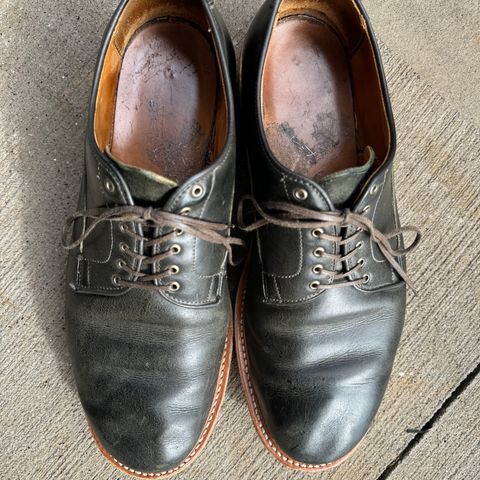 Search result thumbnail of Viberg Derby Shoe in C.F. Stead Military Green Waxed Kudu