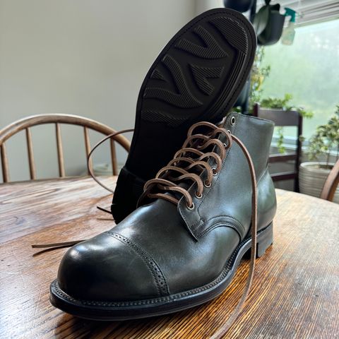 View photo of Viberg Service Boot BCT in Maryam Olive TPR Horsebutt