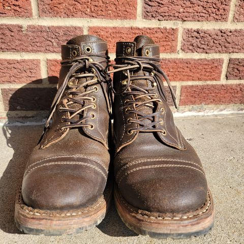 View photo of White's MP-Sherman Toe Cap in Horween Olive Waxed Flesh