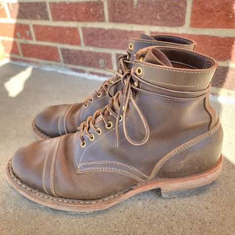 View photo of White's MP-Sherman Toe Cap in Horween Olive Waxed Flesh