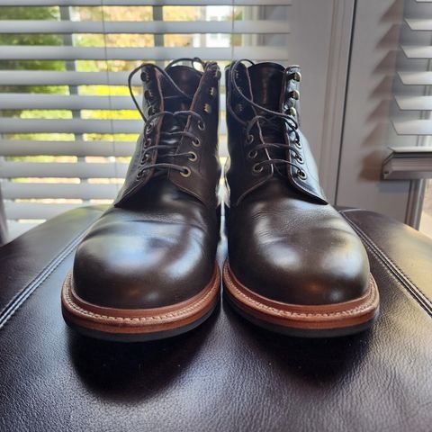 View photo of Grant Stone Diesel Boot in Horween Dark Olive Chromexcel