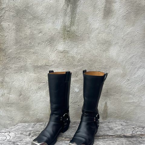 Gucci Harness Boots in Black Calf