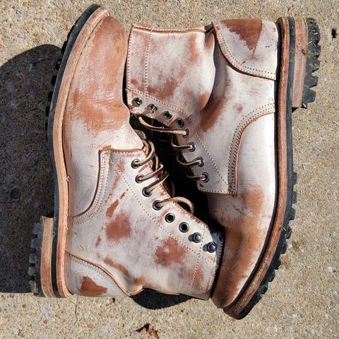 Oak Street Bootmakers Trench Boot in Volpi Whitewash Overdye Abetone