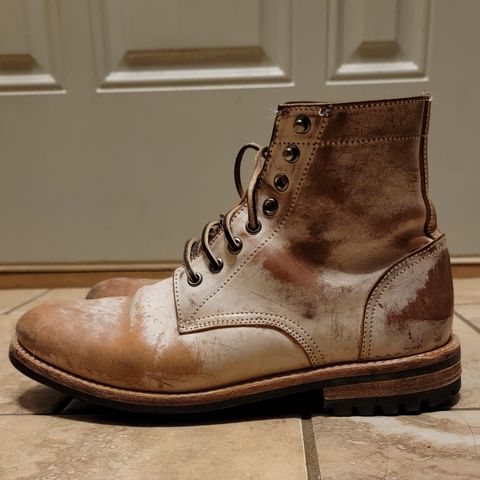 Oak Street Bootmakers Trench Boot in Volpi Whitewash Overdye Abetone